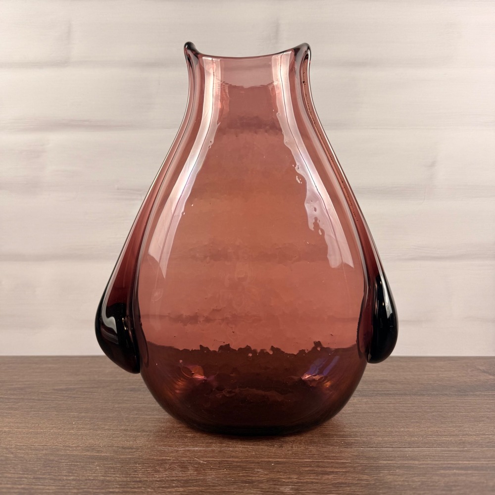 Blenko 535 Amethyst Pouch Vase Winslow Anderson Mid Century Art Glass